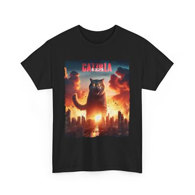 Catzilla T-Shirt – Funny Cat Godzilla Hybrid Graphic Tee for Cat Lovers-image