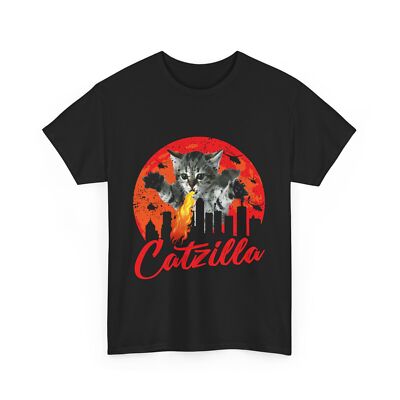Funny Cat Godzilla T-Shirt – Catzilla Cute & Cool Graphic Tee-image