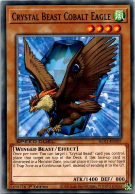 Crystal Beast Cobalt Eagle SGX1-ENF07 Speed Duel GX 1st Edition-image