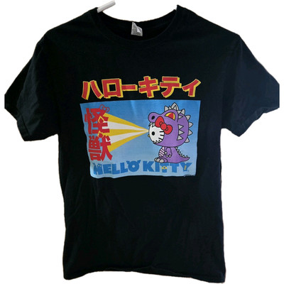 Hello Kitty Godzilla Dino Sanrio Ewe Kawaii Anime Indie Japanese T Shirt Small-image