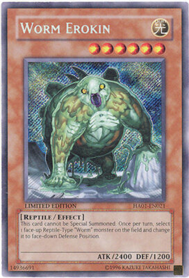 3 x Yu-Gi-Oh Card - HA01-EN021 - WORM EROKIN (secret rare holo) - NM-image