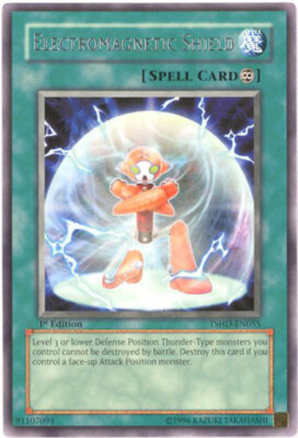 3 x Yu-Gi-Oh Card - TSHD-EN055 - ELECTROMAGNETIC SHIELD (rare) - NM-image
