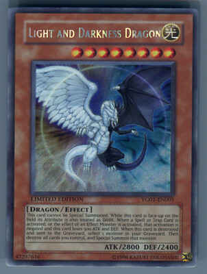 Yugioh Light and Darkness Dragon YG01-EN001 Secret Rare Manga Promo Card MP-image