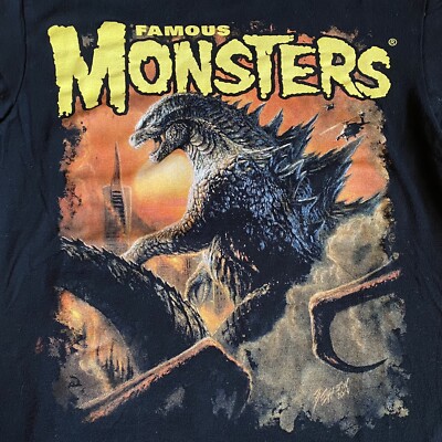 GODZILLA FAMOUS MONSTERS Licensed Monster Movie T-Shirt. SMALL (NV) Pre-owned-image