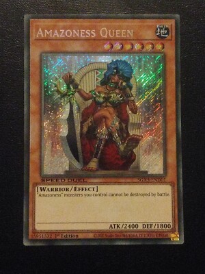 Yu-Gi-Oh! SECRET RARE HOLO CARD AMAZONESS QUEEN SGX3-END01 1ST NM-image