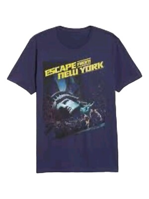 New Escape From New York Mens Size Medium Navy Blue Cotton Sci-Fi Action Tee-image