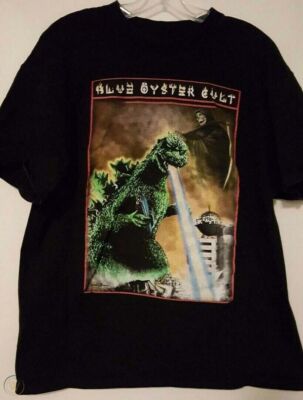 Blue Oyster Cult Godzilla Reaper Reprint Black Unisex T-Shirt S-2XL UR352-image