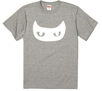 Gray White Director Yamazaki Cheering T-Shirt Y-Cat Character Print S Size-image