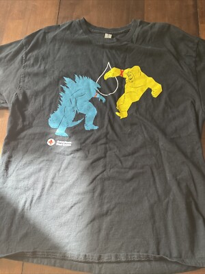 Men’s American Red Cross Godzilla Vs Kong New Empire Promo Shirt Size XL 2024-image