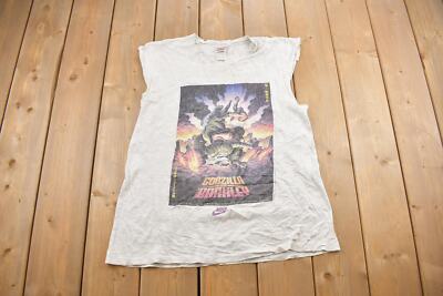 Vintage 1992 Godzilla VS Charles Barkley NIke Gray Tag Graphic T-Shirt-image