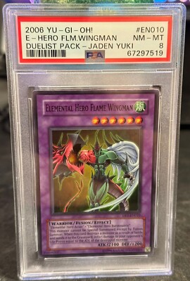 2006 Elemental Hero Flame Wingman YU-GI-OH! DP1-EN010 PSA 8-image