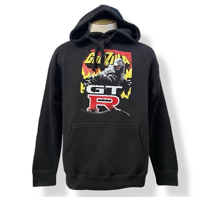 Nissan Skyline R32 GODZILLA Black Hoodie Pullover TUNER CULT Men's MEDIUM-image