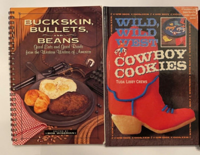 Lot of 2 Cook Books Buckskin, Bullets, & Beans & Wild, Wild West Cowboy Cookies-image