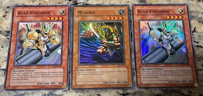 Yugioh! Road Synchron 5DS2 x2 Super Rare 1st Edition + Mudora LOT-image