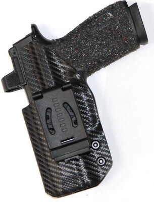 REVKEL  OWB Quick Attach Belt Loop Holster for Poly 80 in Black Carbon Fiber-image