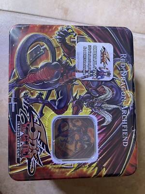 YUGIOH! 5DS GX 2008 COLLECTOR'S TIN RED DRAGON ARCHFIEND TIN (FACTORY SEALED)-image