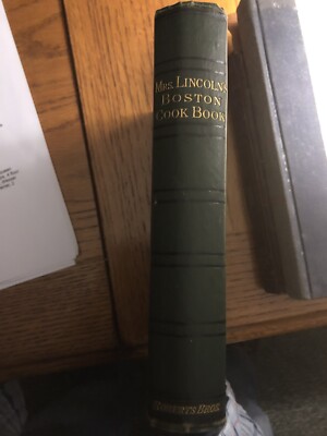 Vintage 1889 Mrs. Lincoln’s Boston Cookbook, Green Leather Bound-image