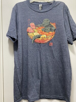 Godzilla Ramen Noodle Tee - King of the Monsters T-Shirt - Size Medium Minus One-image
