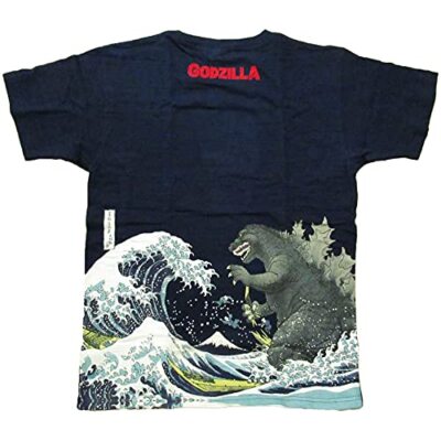  [Godzilla x Ukiyo-e] Discharge printing T-shirt [Thirty-six views of Mt. Fuji,]-image