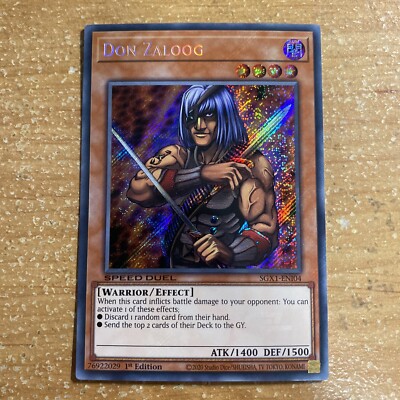 🔥 Yu-Gi-Oh! DON ZALOOG SECRET RARE SGX1-ENI04 1ST EDITION SPEED DUEL GX NM-image
