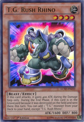 Moderate Play x 1 T.G. Rush Rhino - LC5D-EN210 - Ultra Rare - 1st Edition LC5D L-image