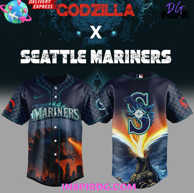 Yc Seattle Mariner X Godzilla Special Edition Baseball Jersey-image