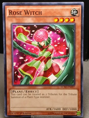 Vintage 1996 Yu-Gi-Oh Rose Witch LC5D-EN097 Common 1st Edition-image