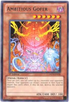 3 x Yu-Gi-Oh Card - DREV-EN036 - AMBITIOUS GOFER (rare) - NM-image