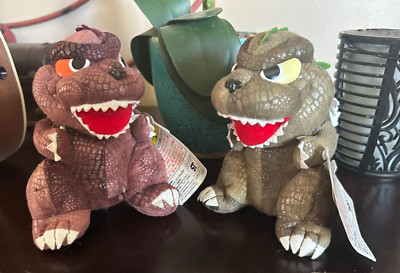 2 1999 BANPRESTO 6.5” Godzilla Kaiju Monsters Plush Japan Import New With Tag-image