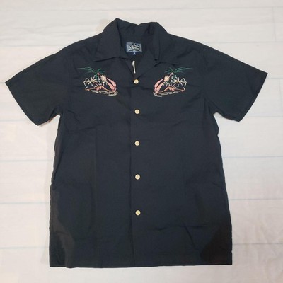 Studio D'artisan Short Sleeve Embroidered Shirt Black M Godzilla-image