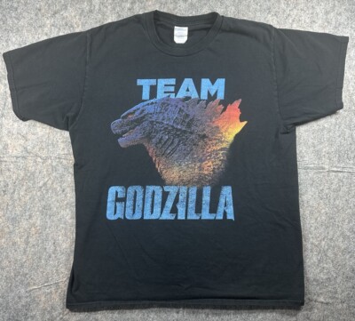 Godzilla Vs. Kong Graphic Godzilla Team Men's Casual Black Promo T-shirt Sz L-image