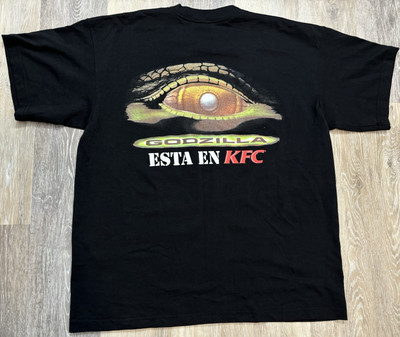 Vintage 1998 GODZILLA Movie KFC Promo Shirt Large NWOT Double-Sided-image