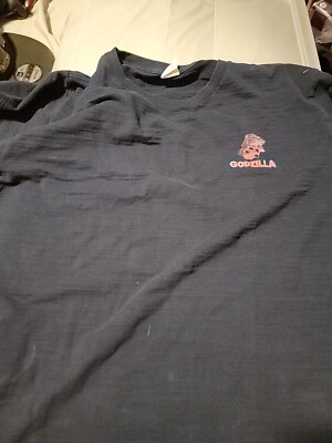 Folcart  Print T-shirt Ukiyoe Mt. Fuji Giant Monster Godzilla Navy Size XXL-image