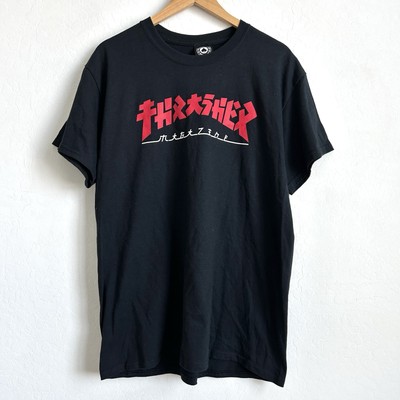 Thrasher Magazine Shirt Large Short Sleeve Crewneck Godzilla Japanese Black-image