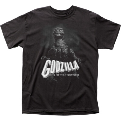 Godzilla B&W King of the Monsters Mens T Shirt Cult Classic Movie Tee New Black-image