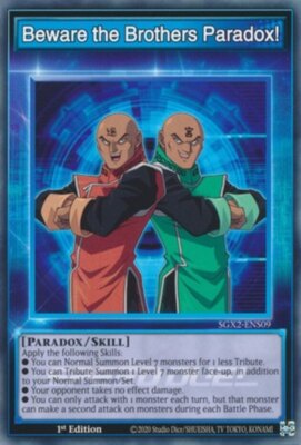 1 x Beware the Brothers Paradox! - SGX2-ENS09 - Common - 1st Edition Near Mint, -image