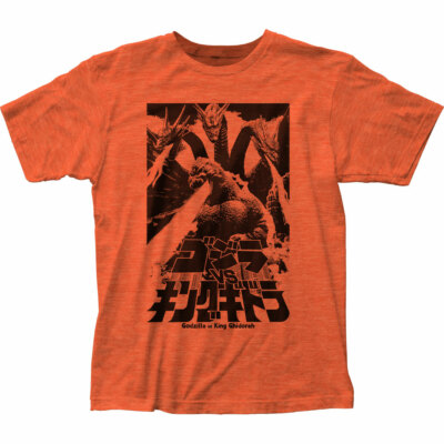 Godzilla Fire Breathing T Shirt Mens Licensed Pop Culture Movie Retro Tee Orange-image