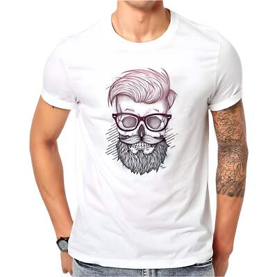 Men's Cotton T-Shirt with Unique Print, Casual Short Sleeve Tee, Comfortable Fit-image