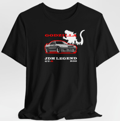 Skyline GT-R R32 Godzilla Inspired Vector Art T-Shirt Father's Day Gift-image