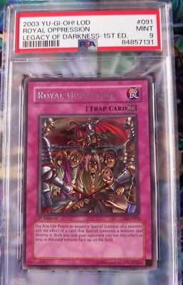 PSA 9 Yugioh! Royal Oppression LOD-091 Rare 1st Edition 2003-image