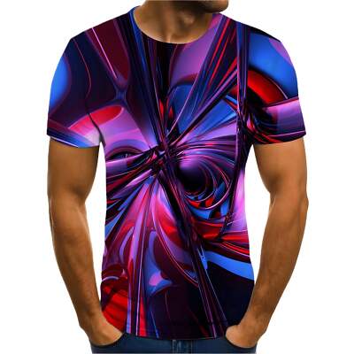 Skull Print Casual Men's T-Shirt, Thin Cotton Blend, Straight Fit, Comfortable L-image