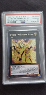 2016 PSA 10 YUGIOH DRAGONS OF LEGEND 1ST ED NUMBER 100 NUMERON DRAGON  325-image