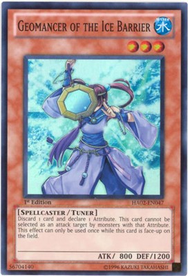 Yu-Gi-Oh Card - HA02-EN047 - GEOMANCER OF THE ICE BARRIER (super rare holo) NM/M-image