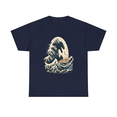 Godzilla and the Wave Men T-Shirt Funny For Men Tee, Gift Trend-image