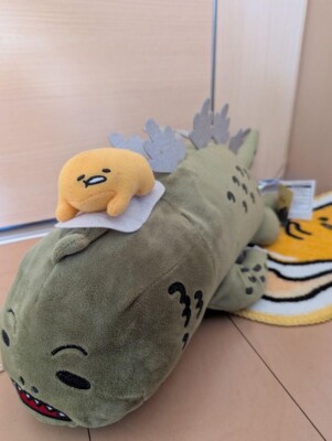Sanrio Gudetama x Godzilla Big Plush Furyu 2016 Prize Stuffed Animal Japan Used-image