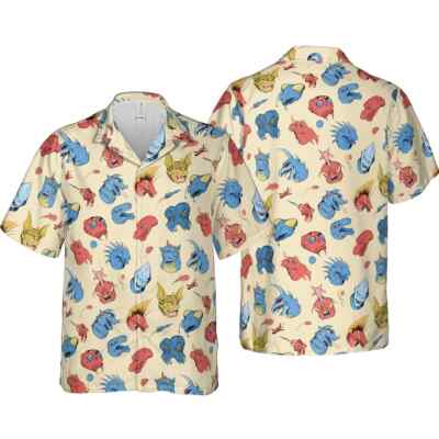 Godzilla Hawaiian Button Down Shirt Unisex Adults S-5XL-image