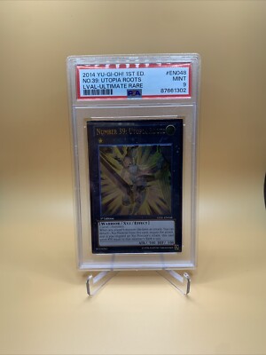 YUGIOH! PSA 9 2014 Number 39: Utopia Roots LVAL-En048 Ultimate Rare 1st Edition-image