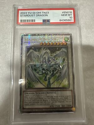 PSA 10 GEM MINT Yugioh Stardust Dragon TN23-EN016 Quarter Century Secret Rare-image
