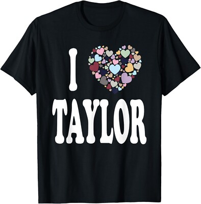 Colorful Heart My Name is Taylor First Name I Love Taylor T-Shirt-image