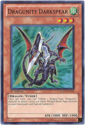 Yu-Gi-Oh Card - HA03-EN034 - DRAGUNITY DARKSPEAR (super rare holo) - NM/Mint-image